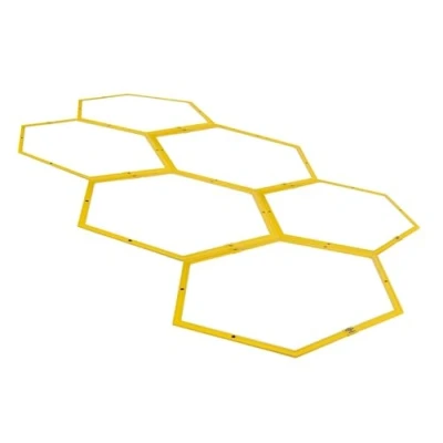 Image de Umbro Échelle de coordination Ø 57,5 cm 6 hexagones avec connecteurs Accessoires d&#039;entraînement football Agility Obstacles Jaune