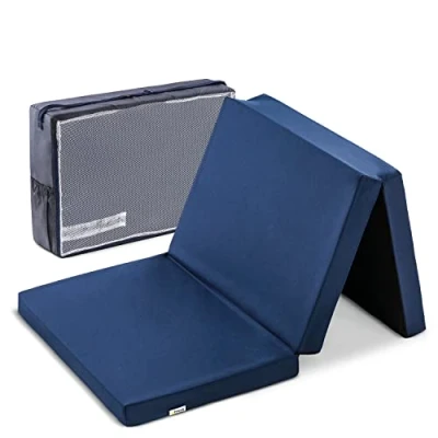 Image de hauck Matelas Lit Parapluie Sleeper 120x60 cm, Epaisseur 5 Pliable et Compact, Egalement Tapis de Jeu, Sac Transport Inclus, Bleu