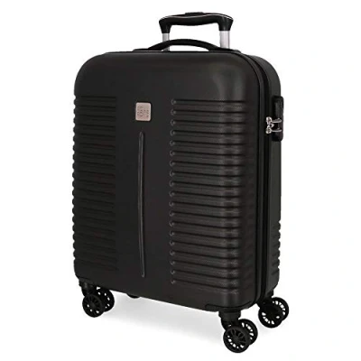 Image de Roll Road India Valise Trolley Cabine Noir 40x55x20 cms Rigide ABS Serrure à combinaison 37L 2,5Kgs 4 roues doubles Bagage main