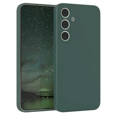 Image de EAZY CASE Coque de protection en silicone pour Samsung Galaxy S24 Plus, vert, souple, résistante aux chocs, avec l&#039;appareil photo, fine, anti vert pin