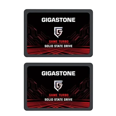 Image de Gigastone Disque Dur Interne SSD 256 Go, Lot de 2 SSD, Prime Série 2.5&quot; SATA III 6 GB/s. avec 3D NAND Flash, Haute Vitesse Lecture jusqu&#039;à 550 Mo/s. Noir