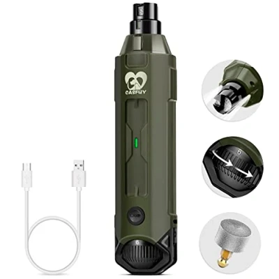 Image de Casfuy Lime à Ongles pour Chien 6 Vitesses Le Plus Récent Broyeur Animaux de Compagnie Amélioré, Super Silencieux, Rechargeable, électrique Chien…