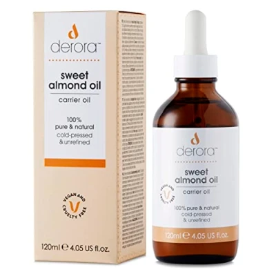 Image de Derora Huile d&#039;Amande Douce Nourrit la peau, les cheveux et ongles 100% pur naturel Antioxydant riche en vitamines A, B, D E (120ml)