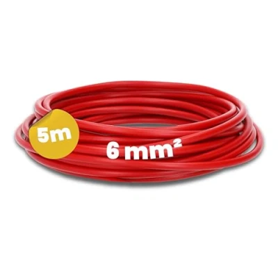 Image de Kalitec Câble de Câblage H07V K 6 mm² rouge 5 m Flexible Toron à fils fins unique monofil pour armoire commande Fil commutation
