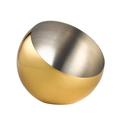 Image de APS Sphere 40775 Saladier, diamètre : 24 cm, hauteur 21 2 l, en acier inoxydable, aspect doré