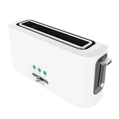 Image de Cecotec Grille pain Toast&amp;Taste 9000 Double White en plastique avec 2 fentes courtes extra larges. Design blanc (Longue fente)