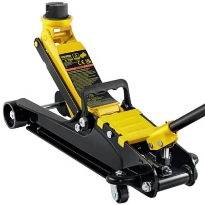 Image de VEVOR Cric Hydraulique Rouleur 2,5 T de Plancher à Profil Bas Hauteur 85 380 mm Service Piston Unique avec 2 Roues Directionnelles pour Lever Camion SUV Atelier