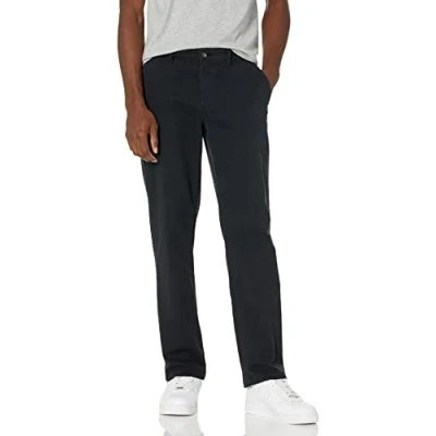 Image de Amazon Essentials Pantalon Chino Extensible, Style décontracté, Coupe Classique Homme, Noir, 40W / 34L