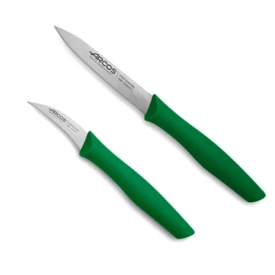 Image de Arcos Series Nova Ensemble de Couteaux d’Office Lame Nitrum en Acier Inoxydable Poignée Polypropylène Couleur Vert
