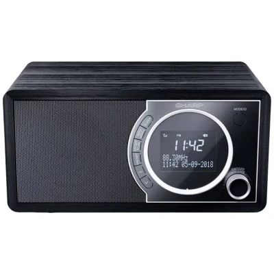 Image de SHARP DR 450(BK) Dab, Dab+, Bluetooth, Radio FM, Alarme/Sommeil et Fonction Snooze, Aspect Bois, Noir