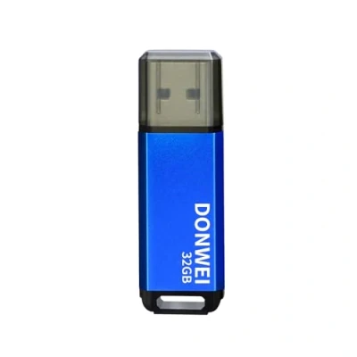Image de Cle USB 32 Go, Mini Clé avec Lumière LED Rapide Grande Capacité, Métal Clef Mémoire Externe, Portable Flash Drive Originale Stockage des Données pour Ordinateurs, Cadeaux aux Étudiants Bleu