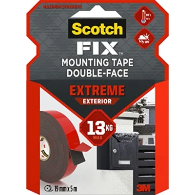 Image de Scotch Fix Ruban de Fixation Extrême Pour Extérieur, 1 Rouleau 19 mm x 5 m, Noir un Usage Extérieur Extrême, avec la Technologie avancée 3M Supporte jusqu&#039;à 13kg