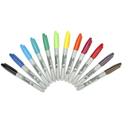 Image de SHARPIE Fine Point Marqueur permanent orange, pointe fine, multicolore, fin, métal, papier, plastique, AP