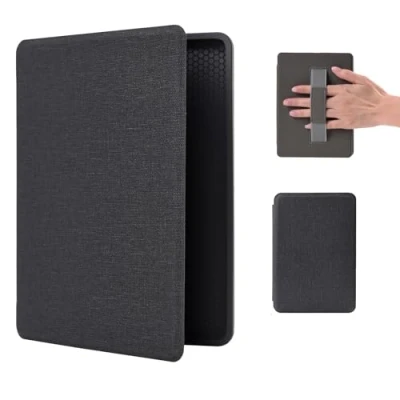 Image de Étui pour Kindle Paperwhite 11e génération 2021 avec Fermeture magnétique, 6,8 &quot;, dragonne et Fonction Veille Automatique, édition Signature 2024 Black