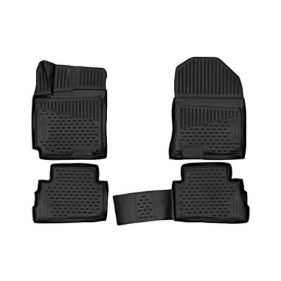 Image de Element Tapis de Sol sur Mesure en Caoutchouc Compatible avec Hyundai Kona 2017 Voiture Caoutchouc, Noir