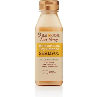 Image de Creme of Nature Pure Honey Shampoing Hydratant et Nourrissant à base d&#039;Huile de Coco, Beurre Karité Miel Soin des Cheveux Bouclés Frisés Crépus Sans Sulfates Flacon 355ml