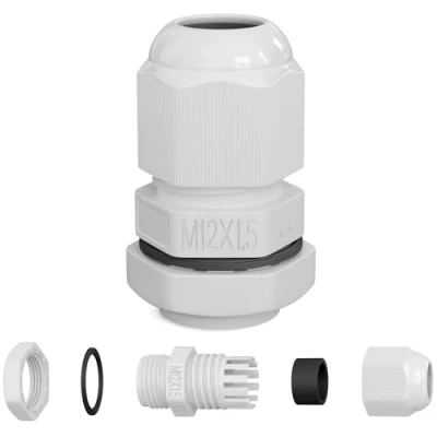 Image de hb digital Presse étoupe M12 pour câble de 3 à 6,5 mm diamètre IP68 Étanche la poussière et l&#039;eau Avec joint en caoutchouc Contre écrou Soufflet serrage Isolation Entrée