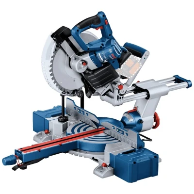 Image de Bosch Professional Biturbo scie à onglet sans fil GCM 18V 216 D (capacité de coupe 66 x 305 mm, avec 1 lame circulaire, 2 supports pièce, sac poussière, pince)