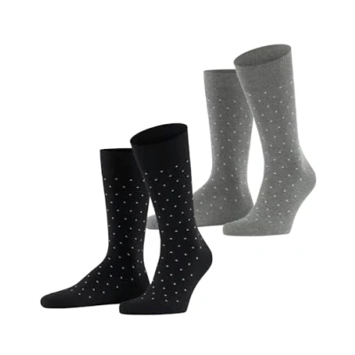 Image de Esprit FINE DOT 2PACK WITH Pattern Chaussettes, Homme, Taille: 43 46, Black