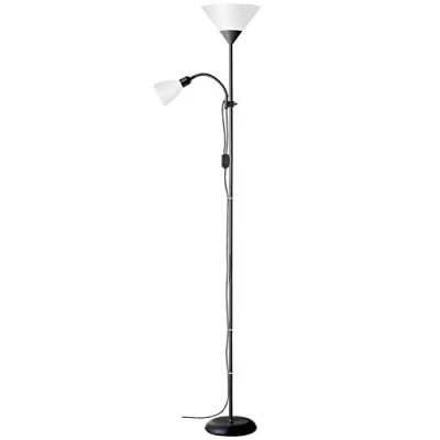 Image de BRILLIANT lampe Spari bras de lecture uplighter argent/blanc 1x A60, E27, 60W, adapté aux lampes standard (non incluses) Échelle A ++ à E Avec interrupteur cordon