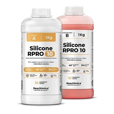 Image de Reschimica Silicone pour Moulage 1:1 R Pro 10, Caoutchouc de Liquide idéal Les moules Souples et Compatible avec résines, la Cire, Le plâtre d&#039;autres matériaux (2 kg)