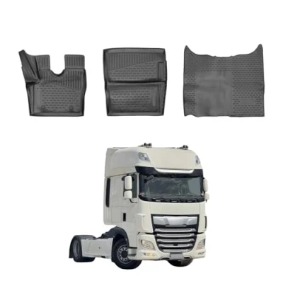 Image de OMAC Lot de 3 tapis sol en caoutchouc compatibles avec DAF XF 2019 2024 TPE Noir