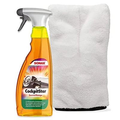 Image de detailmate Sonax Cockpit Star Kit de nettoyage pour habitacle avec gants précision en microfibre 750 ml 1000 GSM