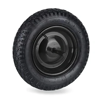 Image de Relaxdays Roue de brouette 3.50 8 avec axe Fixe, Jante en Acier, capacité Charge maximale : 120 kg, Noire