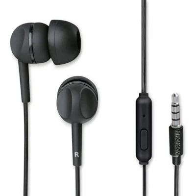Image de THOMSON Ecouteurs Filaire Jack Intra Auriculaires avec Micro (Oreillettes filaires Intra, Prise 3.5 mm, et Fonction Télécommande, Compatible Samsung MP3 Tablettes Ordinateurs) Noir