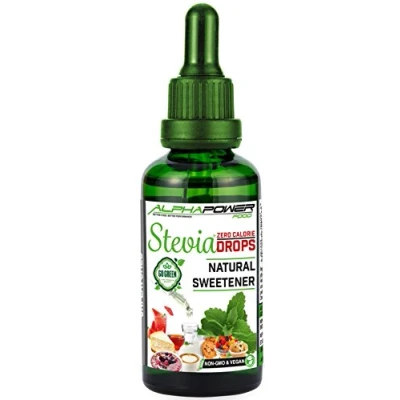 Image de ALPHAPOWER FOOD, Stevia liquide vegan, gouttes de pure très concentré (Unflavored / sans goût, 1 x 100 ml). édulcorant stévia naturelle, Liquid Sweetener Drops
