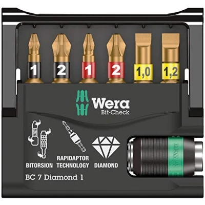 Image de Wera 05073419001 Bit Check 7 Diamond 1 SB, pièces, Multicolore