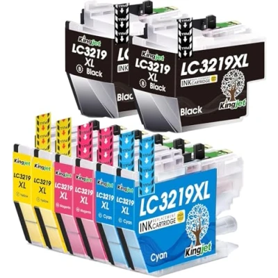 Image de KINGJET LC3219XL Cartouches d&#039;encre Compatible avec Brother LC3217 3219XL pour MFC J5330DW J5335DW J5730DW J5930DW J6530DW J6930DW J6935DW (8 Pack)