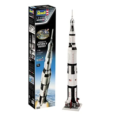 Image de Revell Maquette Coffret Cadeau 50 Ans Apollo 11 fusée Saturne V 03704, 3704, Blanc et Noir
