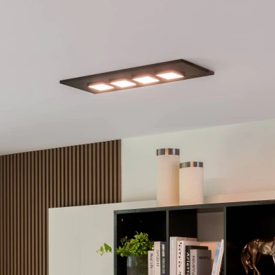 Image de Lucande Plafonnier Esteria (Moderne) en Noir Métal e. a. pour Salon &amp; Salle à manger (à 4 lampes, GX53), Luminaire Plafonnier, Lampe Plafond, Eclerage Eclairage Interieur