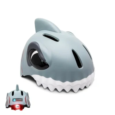 Image de Crazy Safety Casque de vélo pour Enfants 2 7 Ans vélo, Skateboard, Cyclisme, Course, Trottinette, Rollers 3D Animalier léger et Ajustable 49 55 cm (Requin Gris)