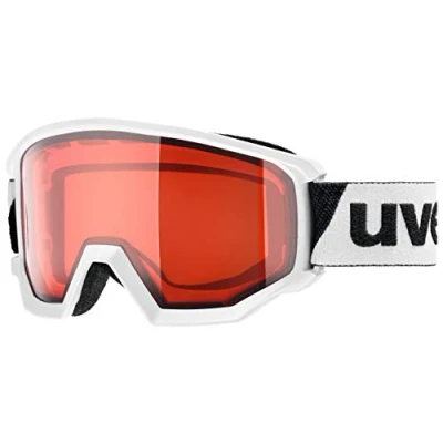 Image de uvex Athletic Lgl Masque de Ski pour Hommes et Femmes à Contraste Accentué Champ Vision Élargi Anti Buée White/lasergold Lite Rose One Size