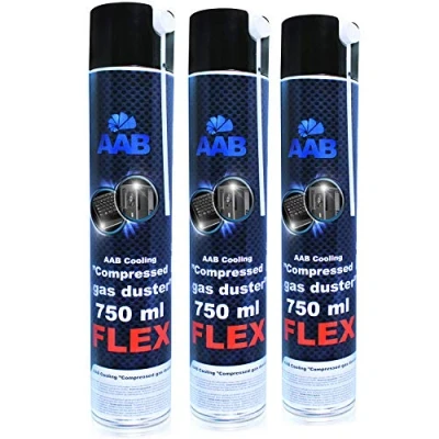 Image de AABCOOLING Compressed Gas Duster Flex 750ml 3 Pièces Bombe Depoussierante avec Un Tube Flexible, d&#039;air Sec, Bouteille Air Comprimé pour Informatique Matériel, Aérosol Dépoussiérant PC
