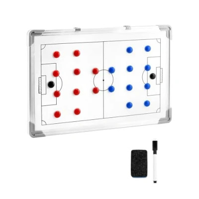 Image de QWORK® Tableau Tactique de Football, Utilisation Double Face, Accessoires Inclus, 45 x 30 cm