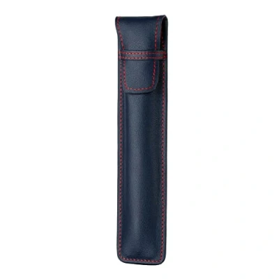 Image de TORRO Housse Pencil Compatible avec Apple (Pro, USB C, 2e et 1èr génération) Coque en Cuir Véritable pour Doublure Microfibre (Bleu Marine)
