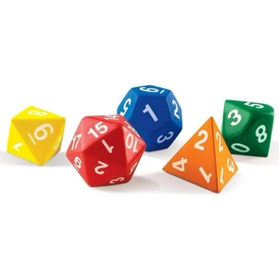 Image de Learning Resources Dés polyédriques géants (jeu de 5)
