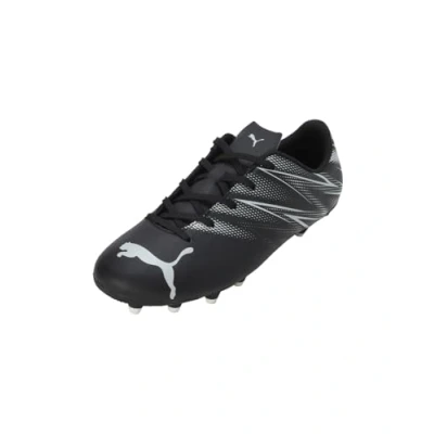 Image de Puma Attacanto FG/AG JR Unisex Chaussures de foot multicrampons pour enfants, Taille: 32.5, Black/silver mist Matière synthétique