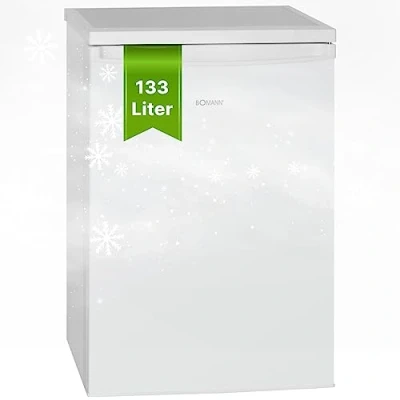 Image de Bomann Réfrigérateur 133L blanc VS2185 1 blanc, Capacité nette : 133 litres, Éclairage intérieur à DEL, Contrôle de la température en continu, 3 clayettes verre