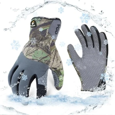 Image de Vgo... 1Paire 0℃/32F gants de travail d&#039;hiver en cuir synthétique, sécurité imperméables pour temps froid, entrepôts frigorifiques ou congélateurs(SL7717FLWP)