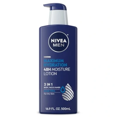 Image de Nivea Men Maximum Hydration 3 in 1 Nourishing Lotion 16.9 Fluid Ounce by