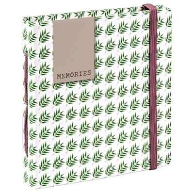 Image de Hama album photo à pochettes &quot;Fern&quot; (format de 11,7 cm x 12,7 cm, pour 56 instantanés, photos jusqu&#039;à 5,4 8,6 28 pages, élégant, insertion latérale) Multicolore