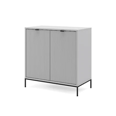 Image de Vicco Commode avec tiroirs Eliza, Gris, 80 x 81.2 cm 2 Portes