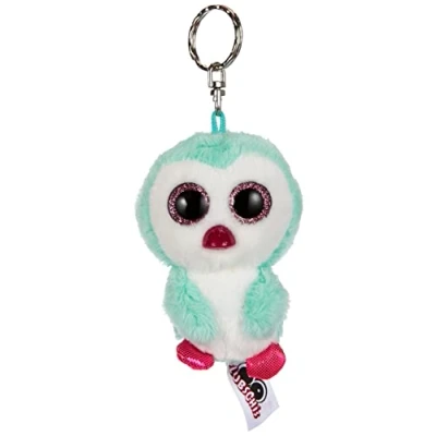 Image de NICI 45548 Glubschis Schlüsselanhänger Pinguin Porte clés Pingouin Yoniko 9cm, avec des Grands Yeux Scintillants, Imprimé Animal, Turquoise/Blanc, Taille Unique