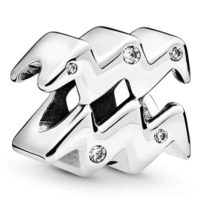 Image de Pandora Charm Verseau en argent sterling avec zircones cubiques transparentes