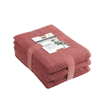 Image de Gözze Set Serviette Éponge, 2 serviettes (50 x 100 cm), de douche (70 140 cm) et pour invités (30 50 100% Coton, 480 g/m² Rouge