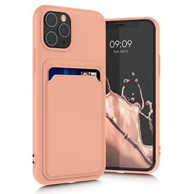 Image de kwmobile Housse Compatible avec Apple iPhone 11 Pro Coque de téléphone Compartiment Carte en Silicone Rose Pamplemousse